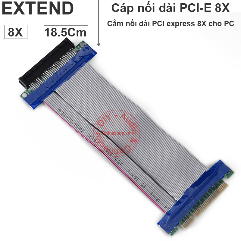 PCI-E 8X Riser Card Extender Flex Extension Cable Ribbon Adapter Converter 18.5Cm