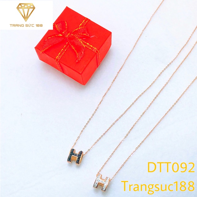 [HCM]Dây chuyền titan chữ H Đính Đá DTT092