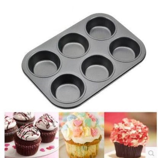 [HCM]Khuôn cupcake chống dính 6 lỗ