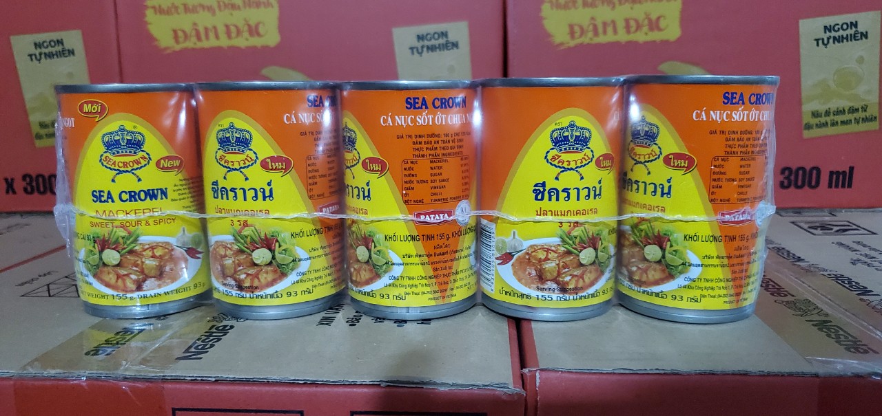 Cá Nục Sốt Ớt Chua Ngọt Seacrow ( Lốc 5 lon) 155g