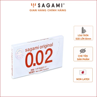 Bao cao su Sagami Original 0.02 ( hộp 2 chiếc) - Bao cao su nam siêu mỏng, Non latex