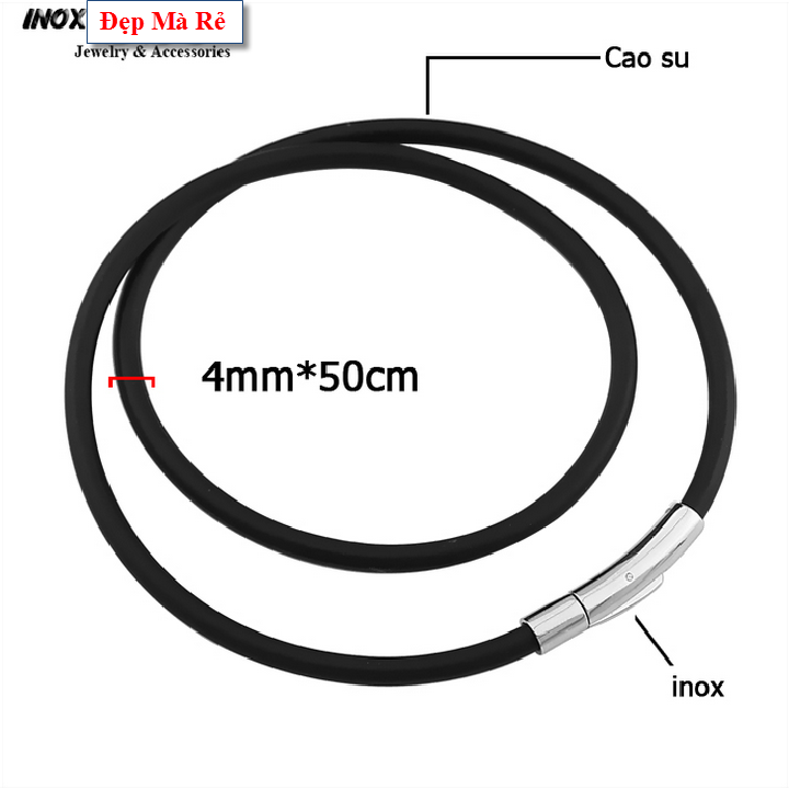 Dây chuyền Nam dây cao su nhiều size khóa inox cao cấp - Cam kết 1 đổi 1 nếu hoen gỉ sét