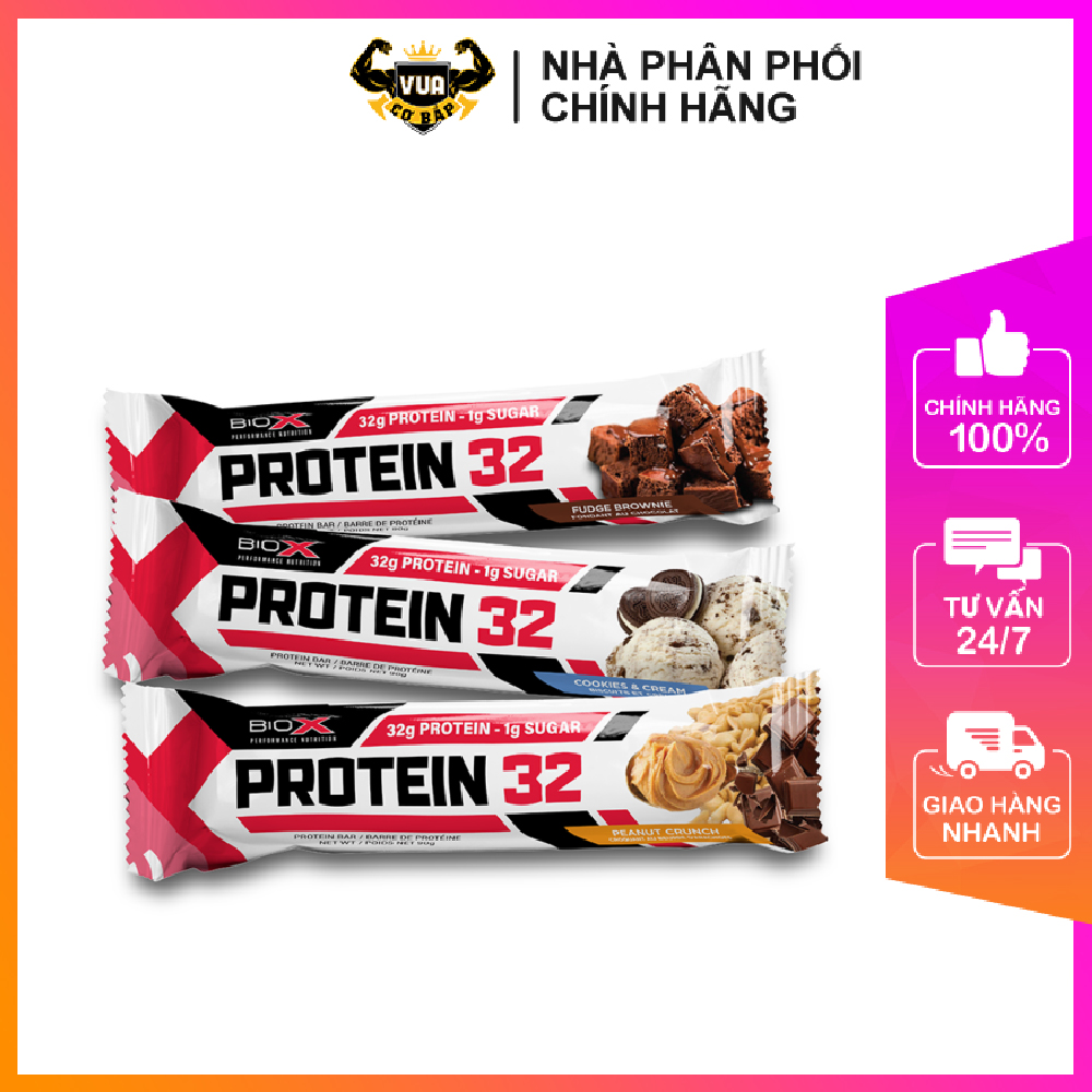 Thanh bánh ăn kiêng protein 32 bar biox - thơm ngon có nhiều vị