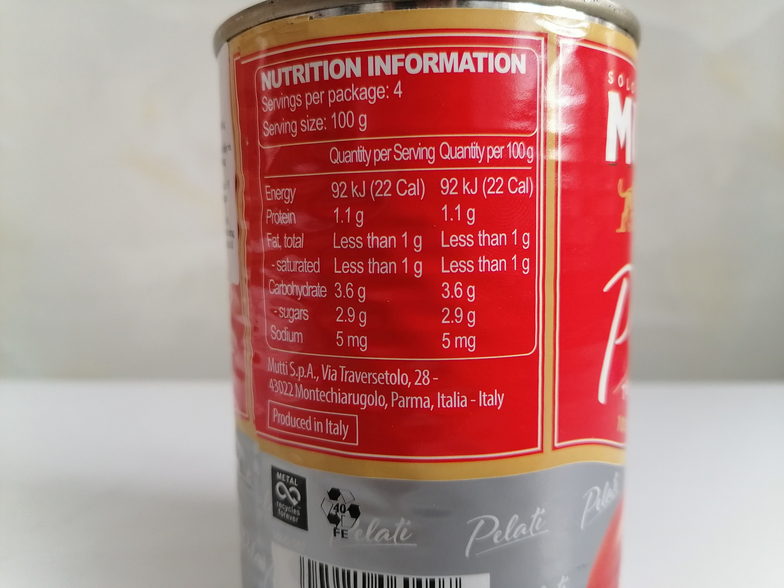 [400g – Peeled] Cà chua bóc vỏ [Italia] MUTTI Peeled Tomatoes (bph-hk)