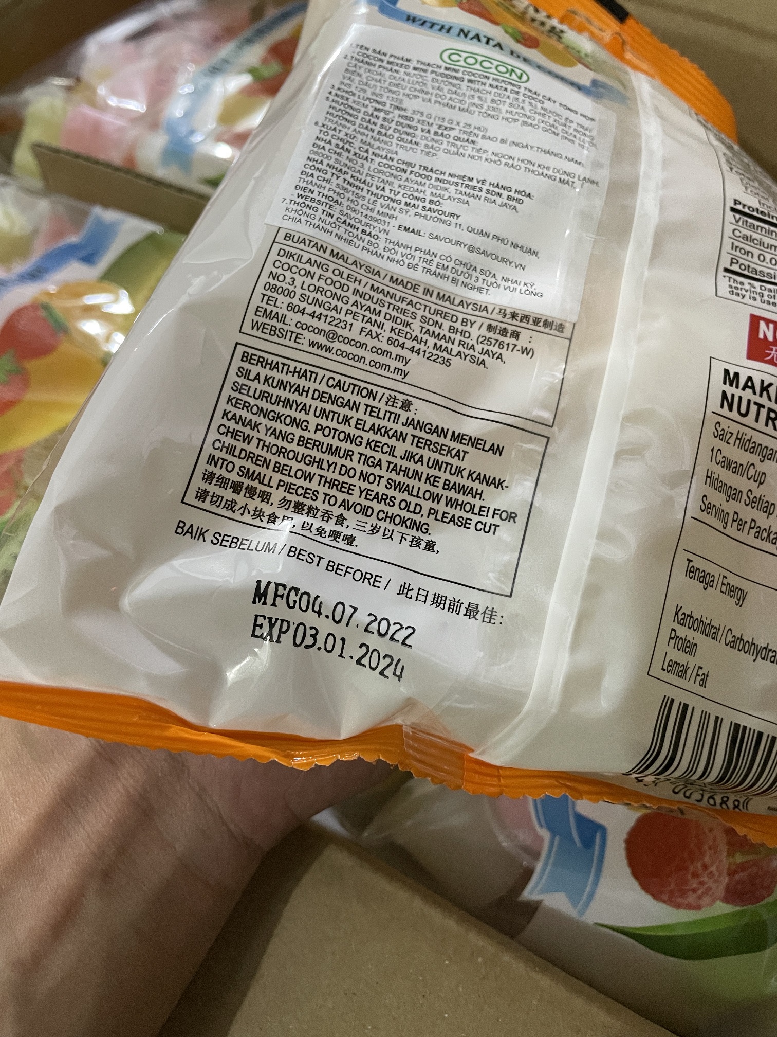 Combo 3 Gói Thạch Rau Câu Trái Cây Cocon 375g (375g x 3gói)