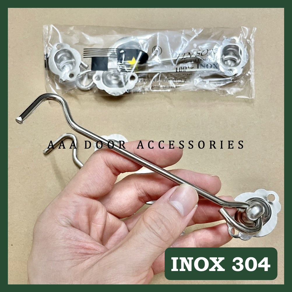 Móc gió inox 15cm gài cửa đi, cửa sổ