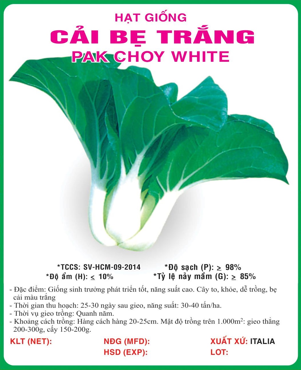 Hạt giống Cải bẹ Trắng VTS160 | Vạn Tín Store