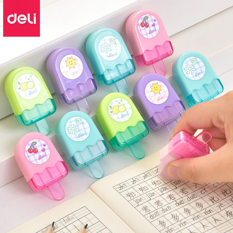 Gôm tẩy màu Deli hình que kem - 1 chiếc - 71122