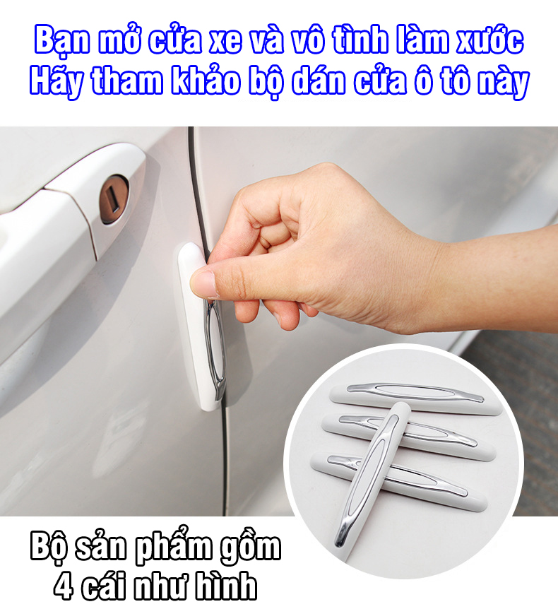 Bộ 4 miếng dán cửa chống xước cửa ô tô – chống trầy xước xe khi va đập