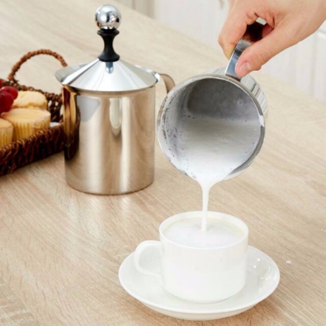 [Sỉ] Ca Đánh Bọt Sữa Lạnh Latte Inox 2 Lớp 400ml - 800ml (Bình Sục Sữa Lạnh Inox Làm Cà Phê Bọt)