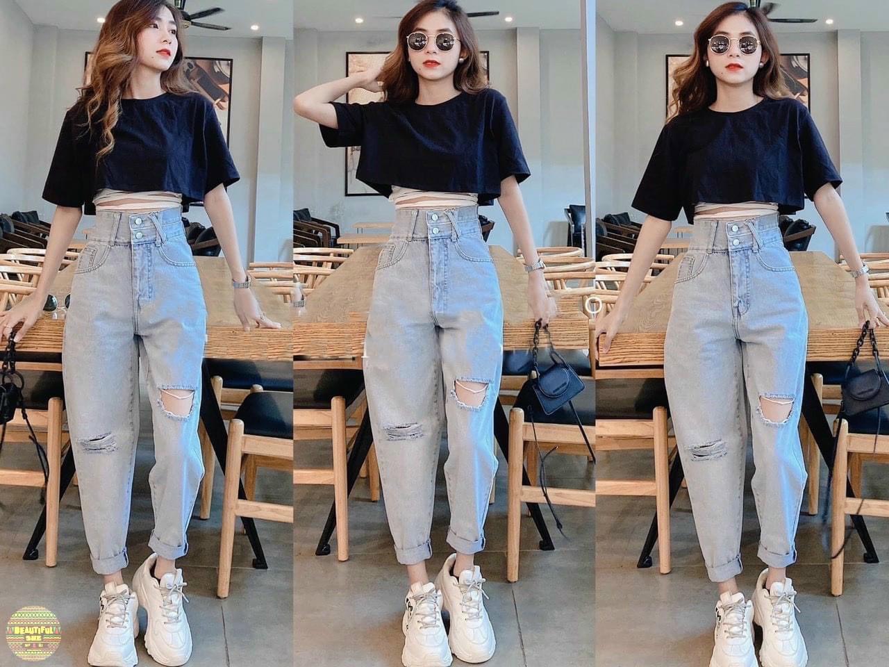 [HCM](MẪU MỚI...) quần baggy jean nữ thời trang chất bò phong cách trẻ trung LULYFASHION ff106