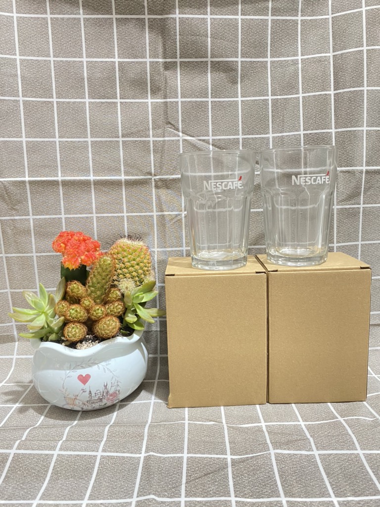 Set 2 ly thủy tinh Nescafe 375ml