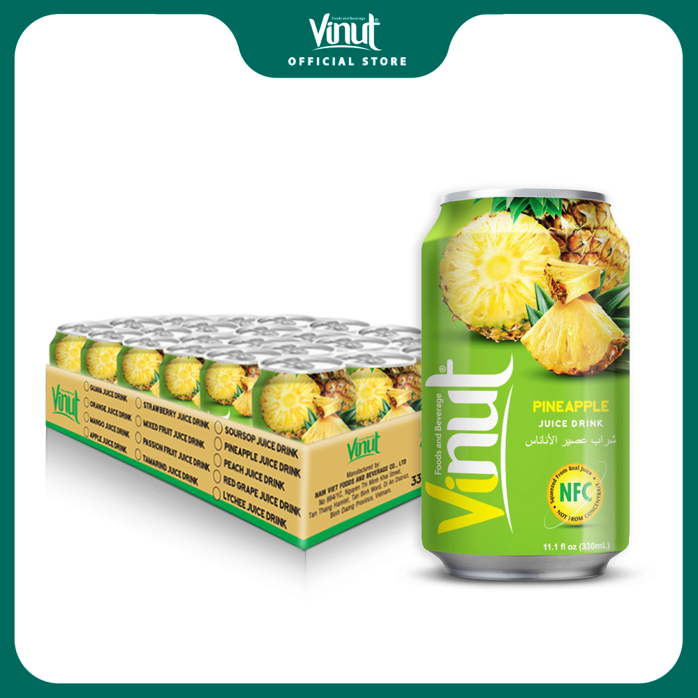 [KHAY 24 LON] Nước Ép Thơm Vinut 330ml