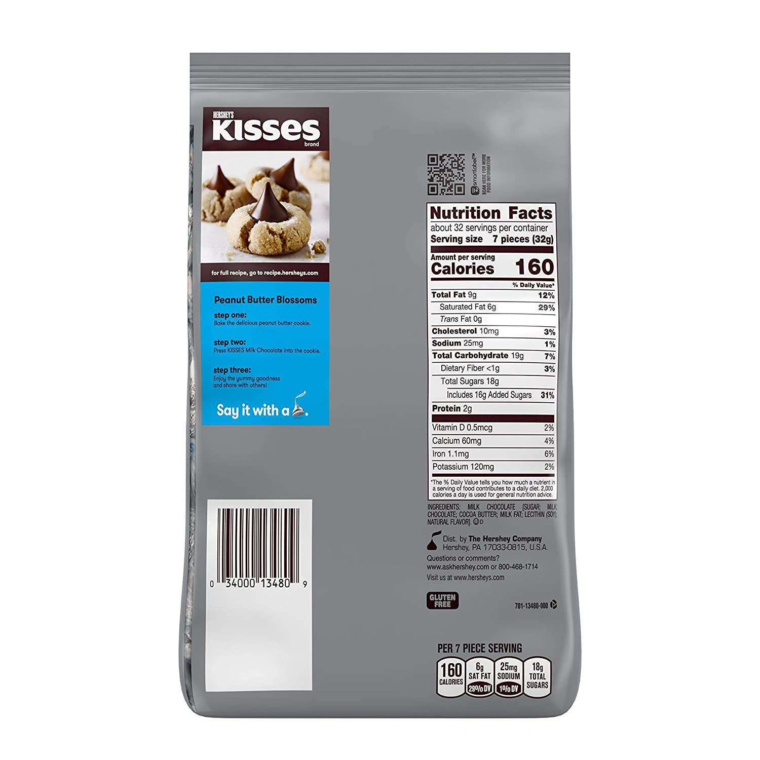 Socola HERSHEY'S KISSES Milk Chocolate Candy 1.01kg