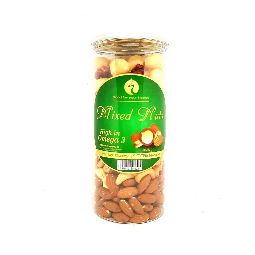 [HCM]Mix Nut 4 Loại Hạt Đã Tách Vỏ ( Óc Chó Mắc Ca Hạnh Nhân Hạt Điều ) 500g HuTo Store
