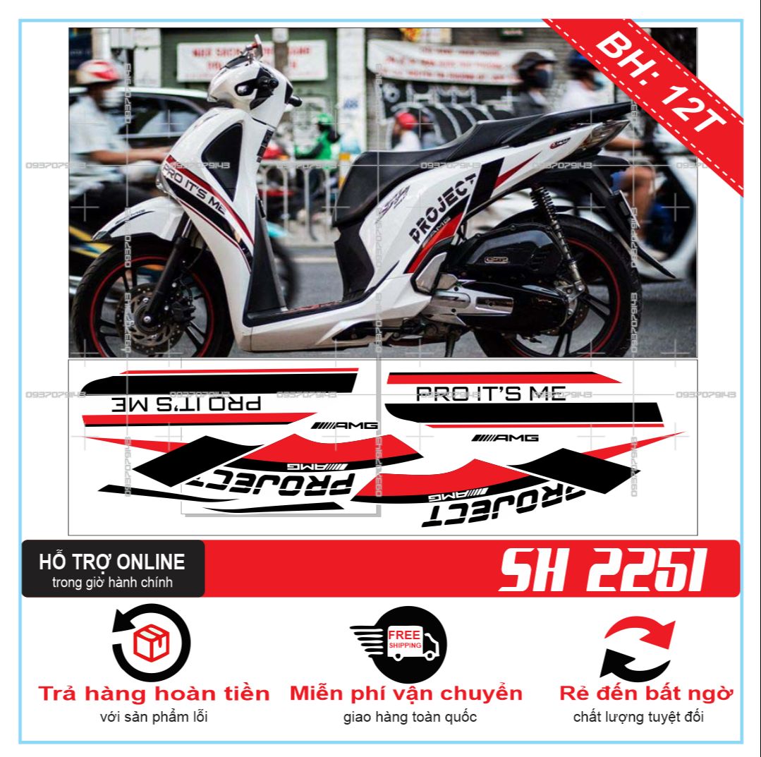 TEM RỜI SH 2019 TRẮNG ĐỎ ĐEN