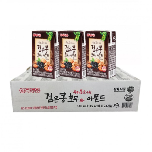 Sữa Hạt Óc Chó Hạnh Nhân Đậu Đen Hàn Quốc - Sữa sahmyook 24 Hộp x 140ml