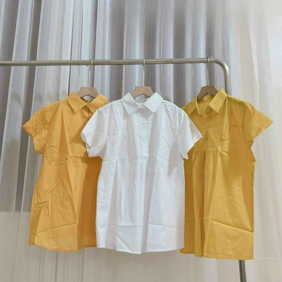 Áo bầu sơ mi trắng công sở a093