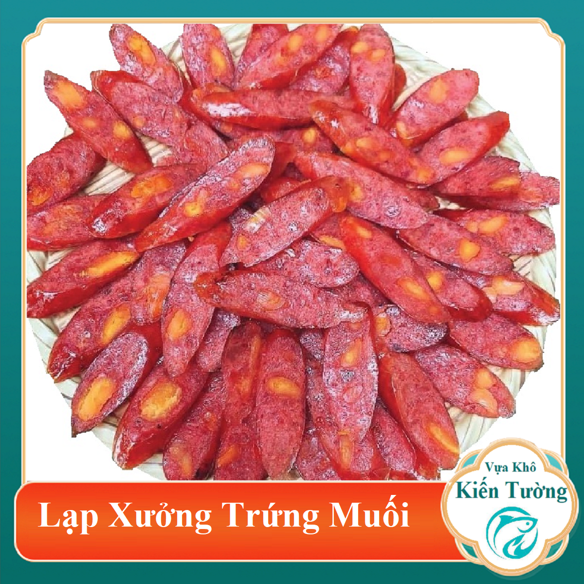 1kg lạp xưởng tôm trứng muối ngon siêu nạc- vựa khô kiến tường