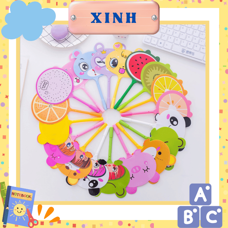 Bút quạt mực xanh, bút bi hình quạt cute nhiều mẫu ngẫu