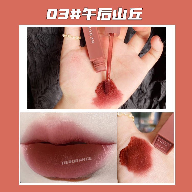 (Bán Buôn – Sỉ) Son Kem Lì Herorange Mềm Mịn Như Nhung Chống Thấm Nước Chống Khô Môi Lâu Trôi Mono Cosmetics