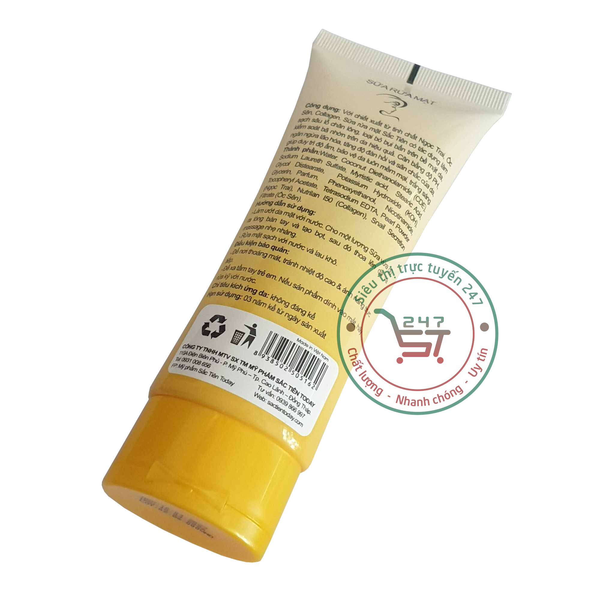 Sữa rửa mặt làm trắng da sạch mụn Sắc Tiên Today 100 ml (vàng)