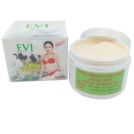 Kem body siêu trắng cấp tốc tinh chất Sữa Bò Cao Cấp EVI (120g)