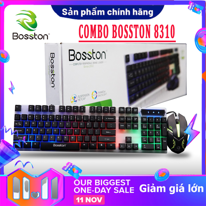 Combo phím + chuột bosston 8310 - combo chuột bàn phím logitech - combo chuột phím bosston 8310 led 7 màu giá rẻ siêu phẩm dành cho game thủ.