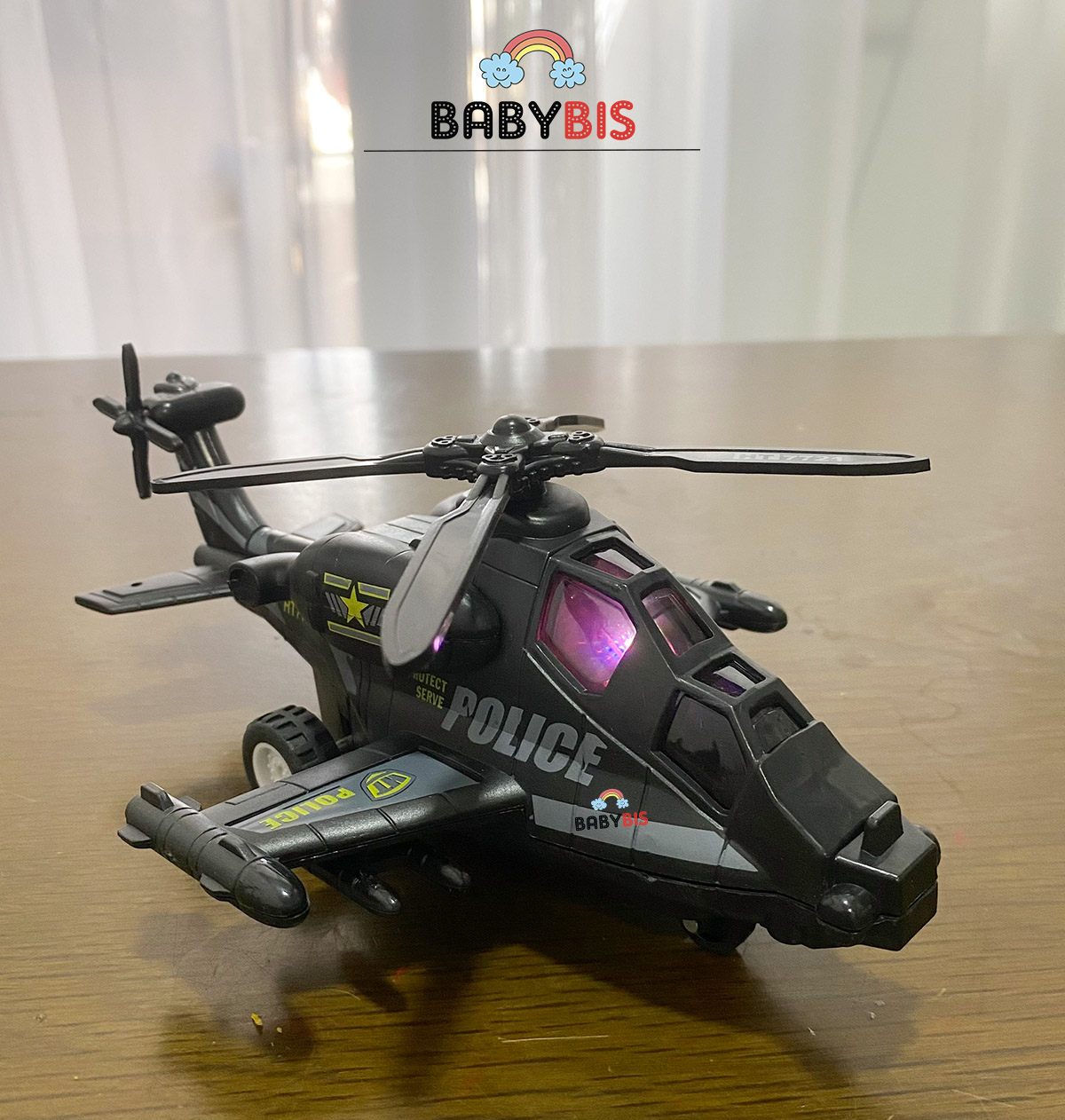 Trực thăng Máy bay cảnh sát có đèn, âm thanh 7721-quà tặng cho bé-Babybis
