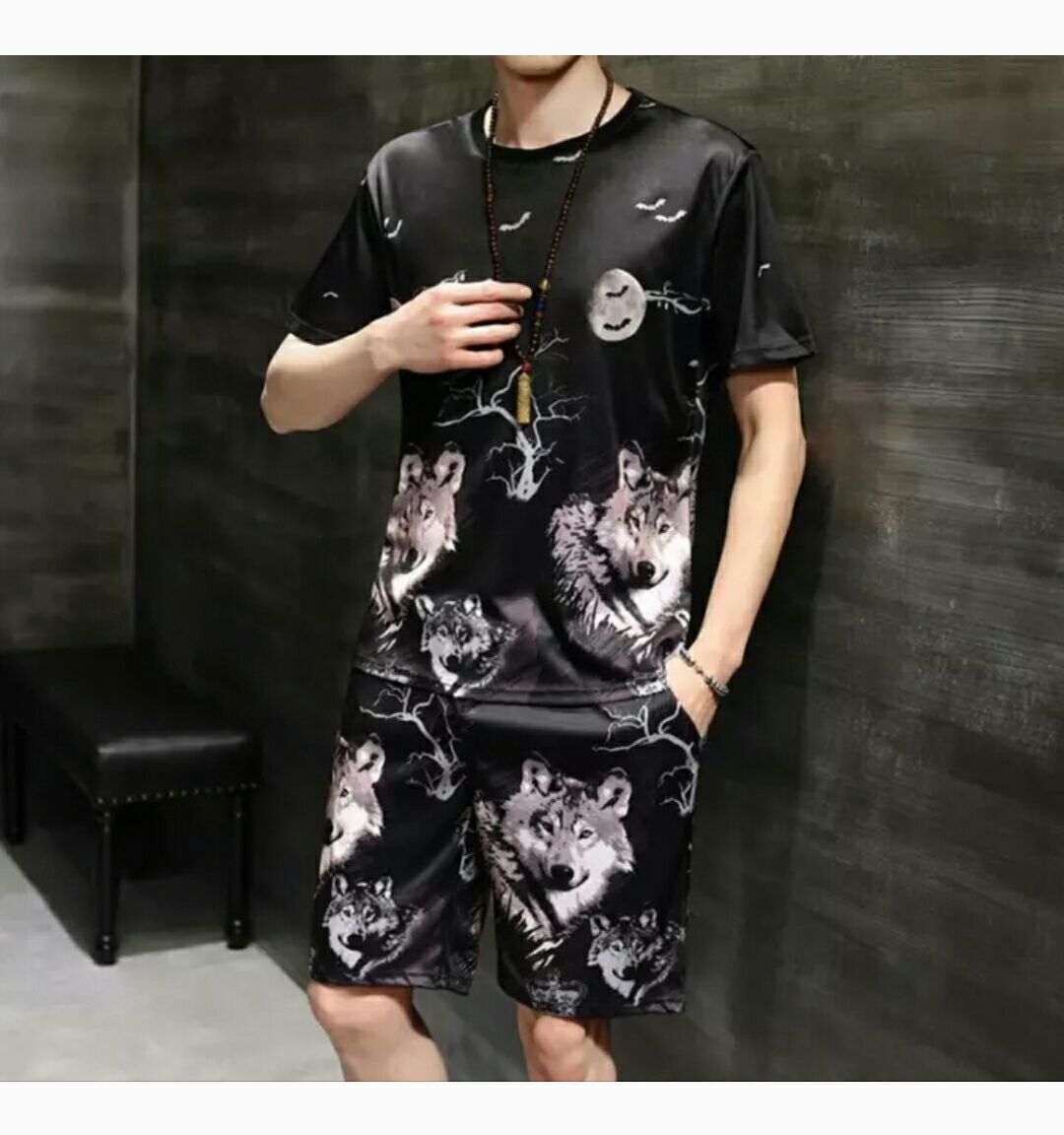 [HCM]sét 2 bộ quần áo in hình chó sói