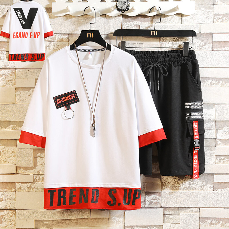 Bộ Quần Áo Thun Nam Phối Dây Chữ Cá Tính Thời Trang 4MENHCM SET NAM 38 - 39