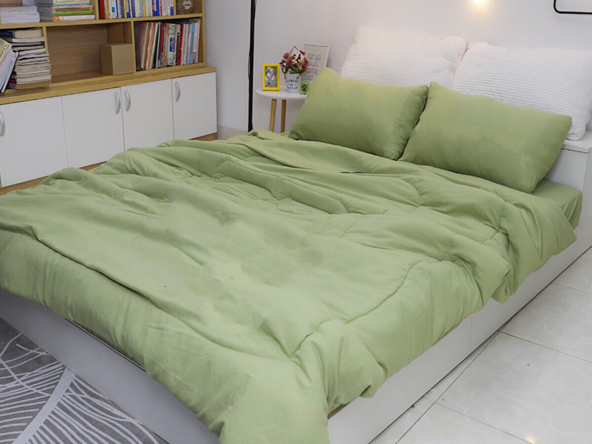 [HCM]Chăn Ga Gối Cotton Đũi