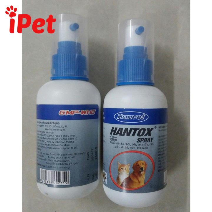 Chai Xịt Ve Rận Hantox Cho Chó Mèo 100ml