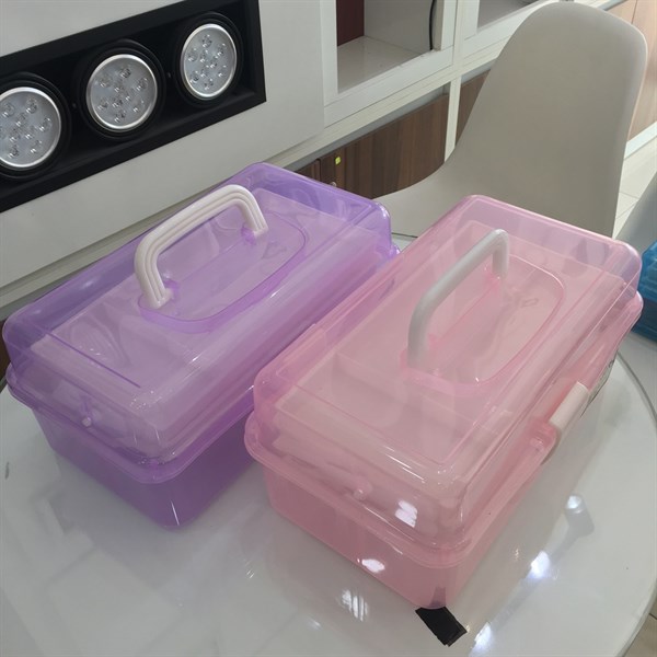 Cốp Nhựa Đựng Đồ Nail 2 Khay Cỡ Lớn