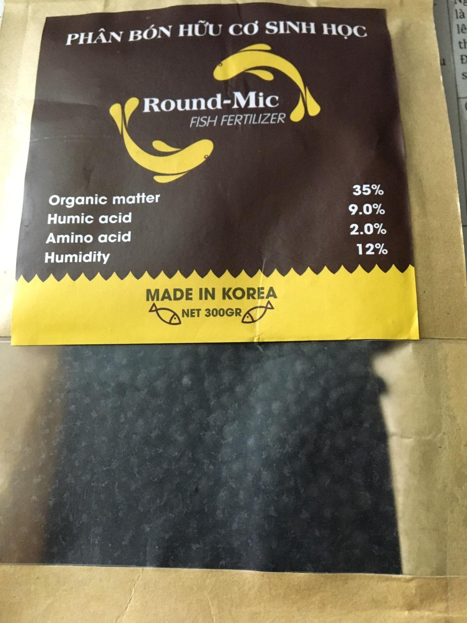 Phân cá hữu cơ sinh học round-mic Hàn quốc gói 300gr