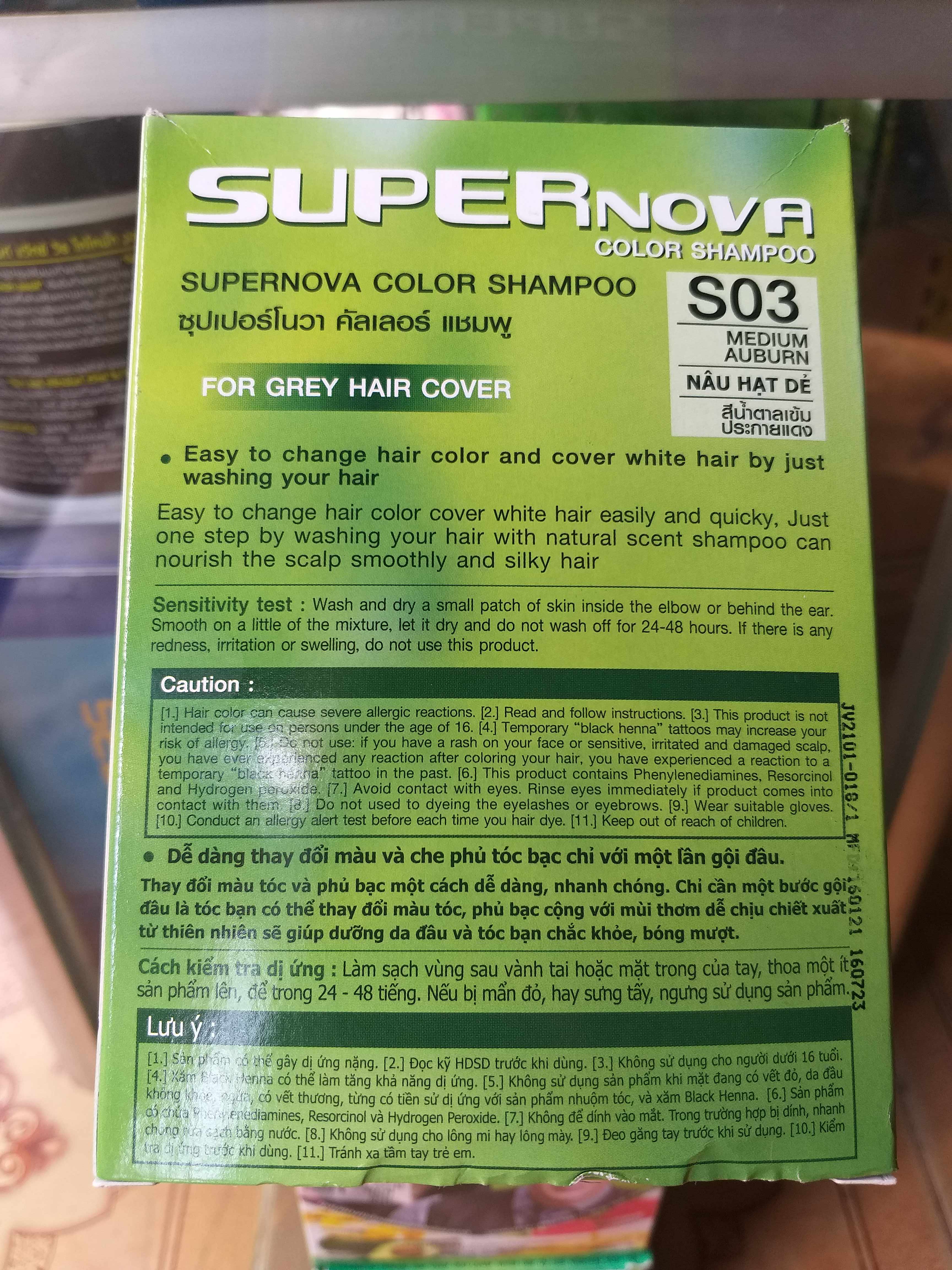 Gội nhuộm màu SUPER NOVA Thái lan
