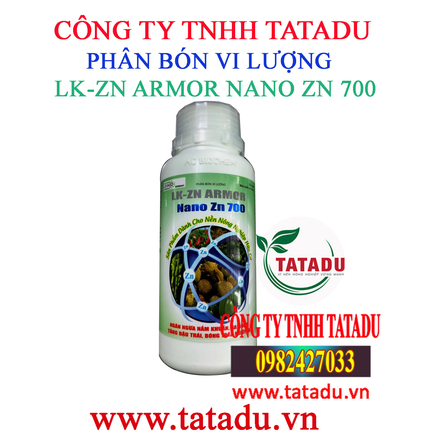 Lk-zn armor – phân bón vi lượng hiệu nano zn 700 ra bông, tăng đậu trái, bóng trái,cứng cây chai 250ml cty an phát nông