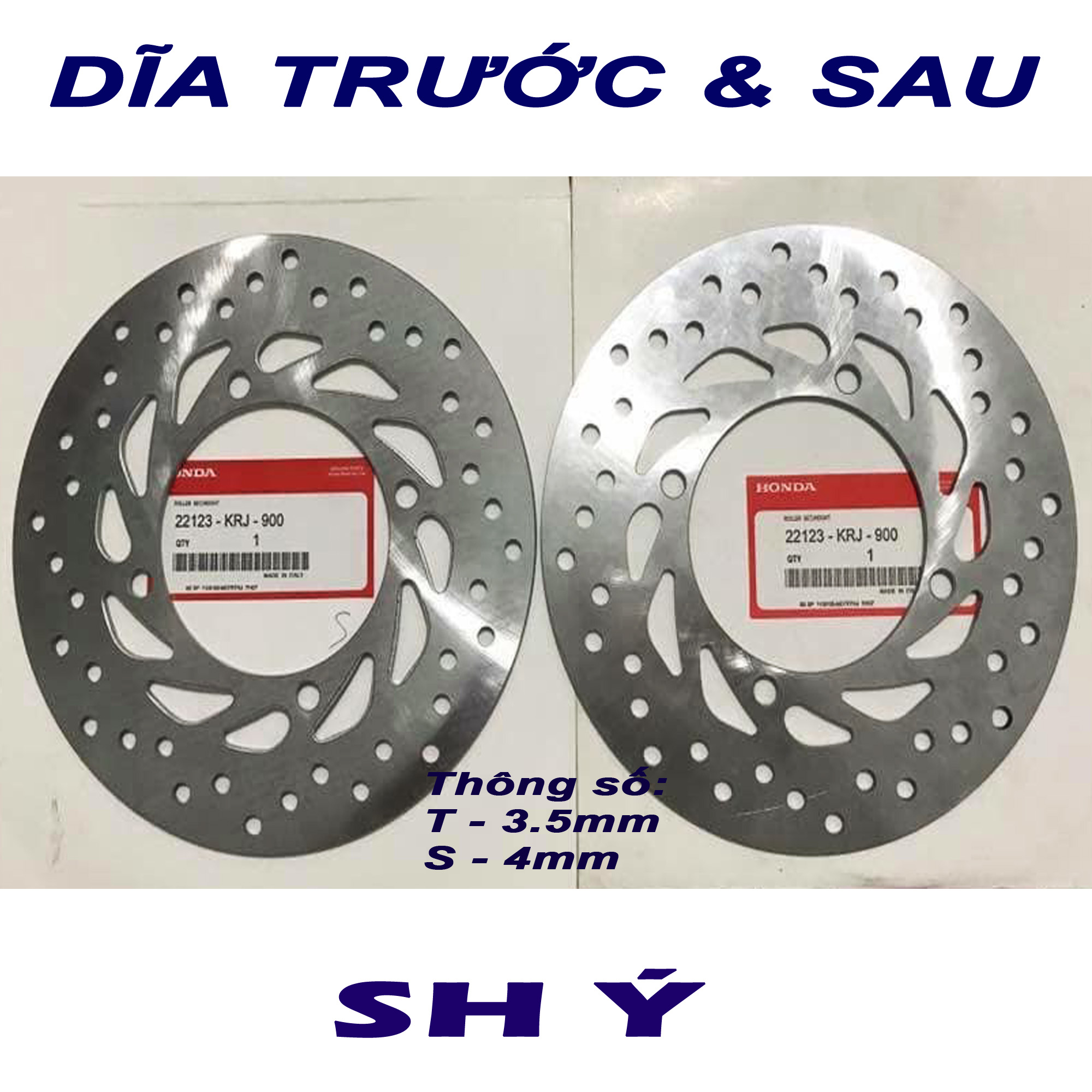 Cặp dĩa thắng trước thắng sau cho SH Ý Dylan PS