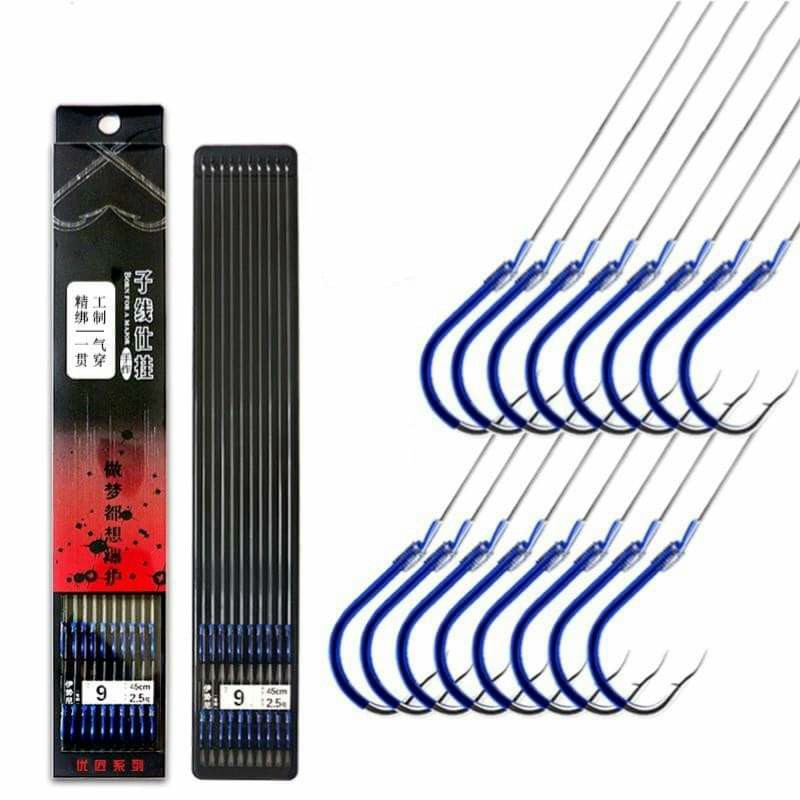 10 bộ thẻo buộc sẵn câu đài lưỡi có ngạnh