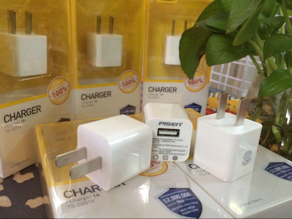 CỦ SẠC PISEN 1A - SẠC CHO IPHONE 4/5/6/7