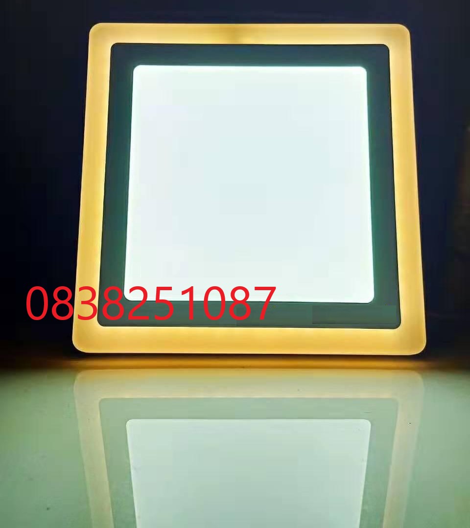 Đèn led nổi ốp trần 24w vuông 2 màu 3 chế độ ánh sáng trắng vàng