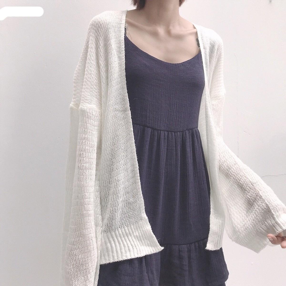 [HCM]Áo Khoác Cardigan Len Dệt Mỏng