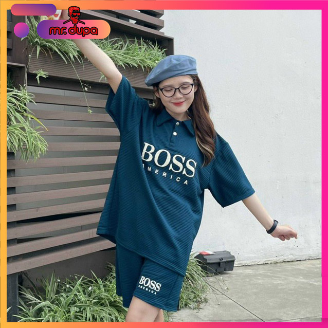 Bộ set đồ mặc nhà Boss hai màu dễ mặc ,