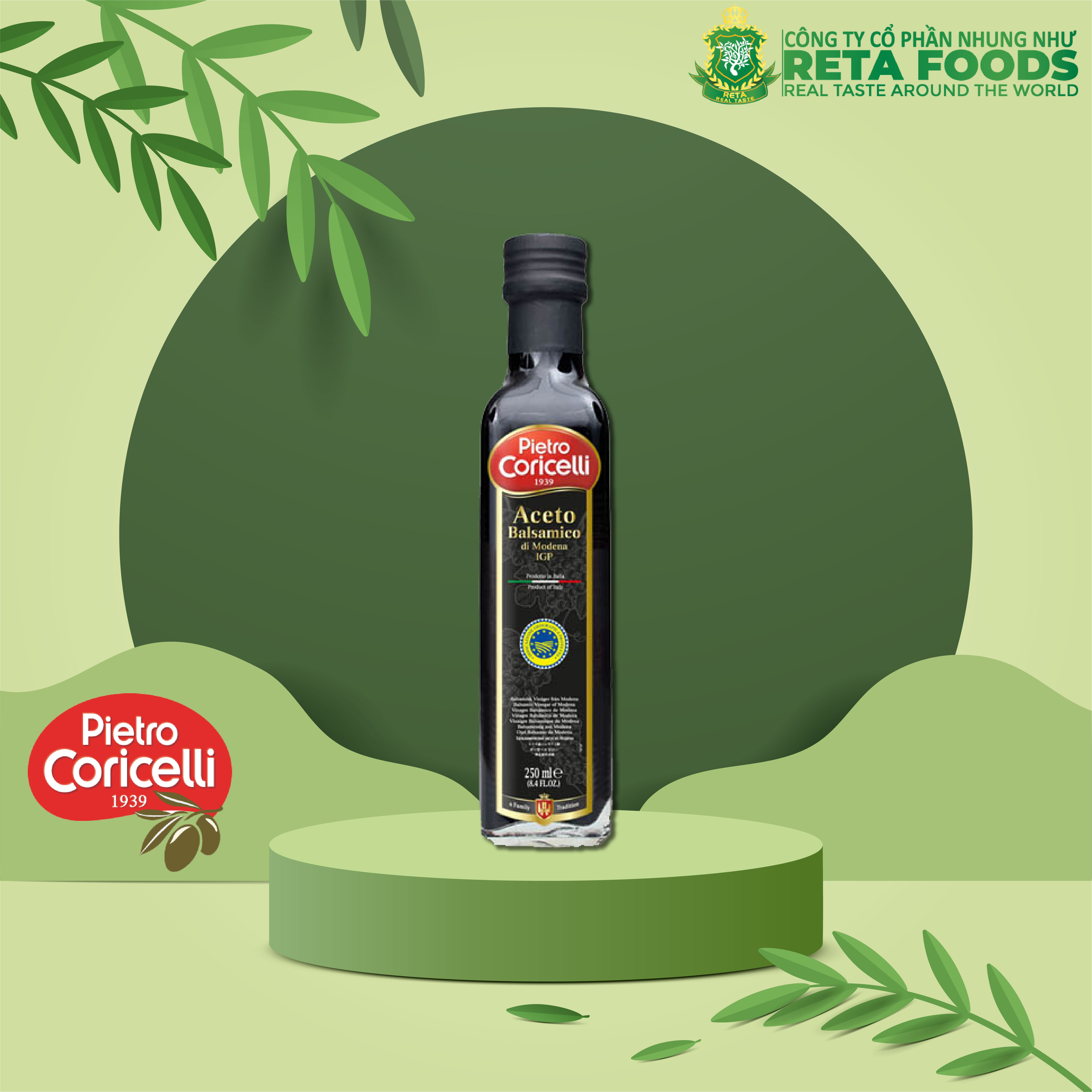 Giấm nho thơm/đen Pietro Coricelli Balsamico Vinegar of Modena 250ml