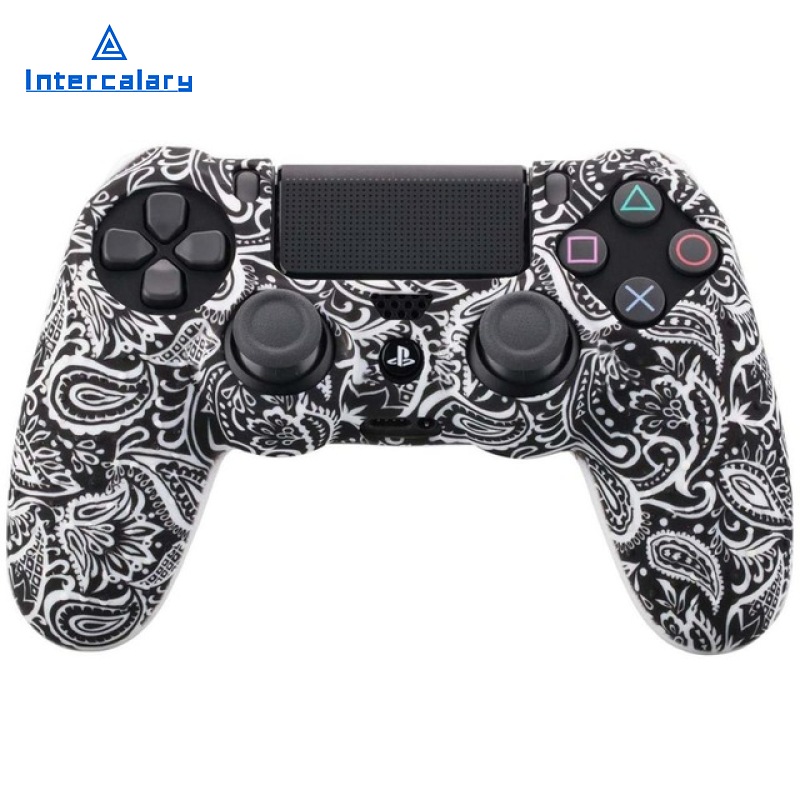 Ốp Ngụy Trang Da Gel Cao Su Silicon Chấm Bi Đính Graffiti Vỏ Bọc Điều Khiển PS4 Slim/Pro Dành Cho Dualshock4