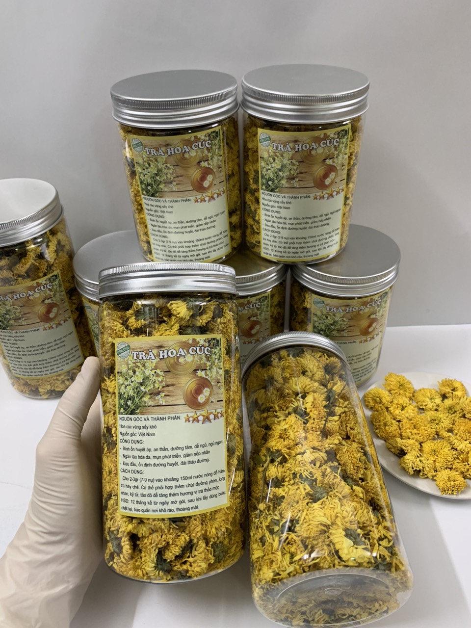 Hoa cúc vàng sấy khô trà hoa cúc hộp 100g hoa cúc chi sấy lạnh mất ngủ thanh nhiệt mát gan hạ huyết áp cải thiện tim mạch