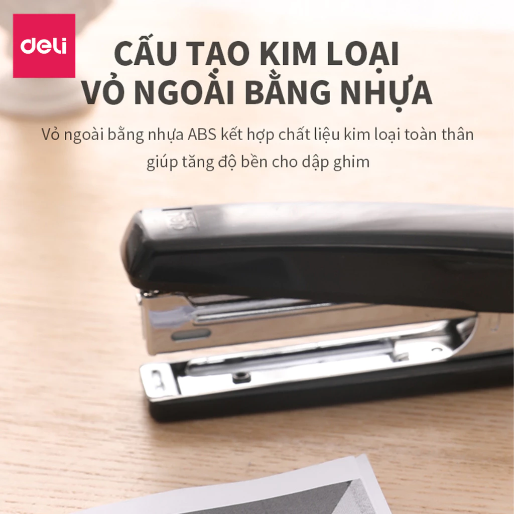 Dập Ghim Số 10 Deli E0229 - Chất Liệu Kim Loại Bọc Nhựa Chắc Chắn, Bền Đẹp, An Toàn, Dễ Sử Dụng
