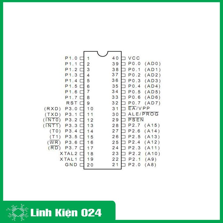 AT89C52 24PU/24PI DIP40 - IC vi điều khiển 8bit