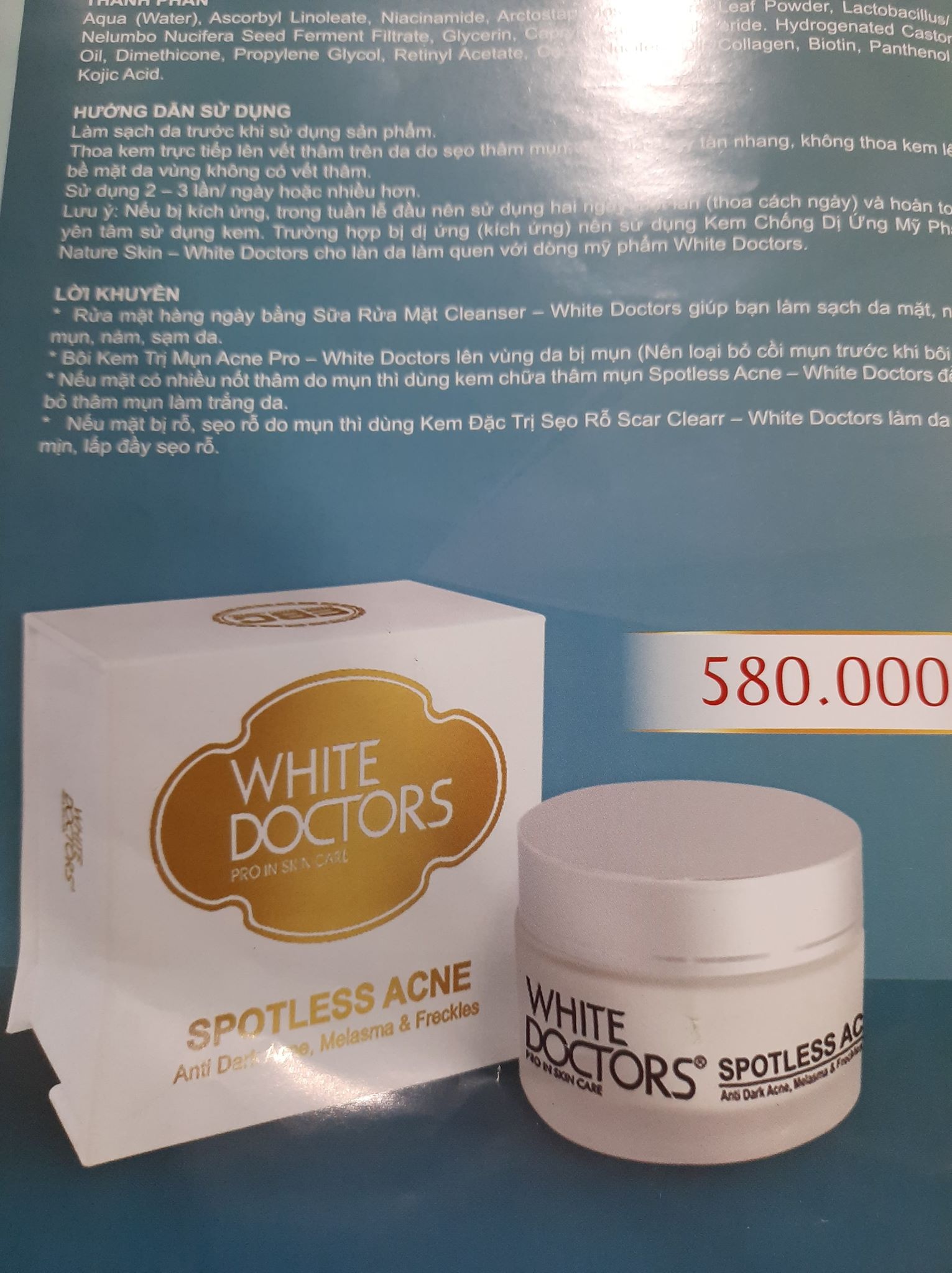 Kem white doctor spotless acne mụn thâm