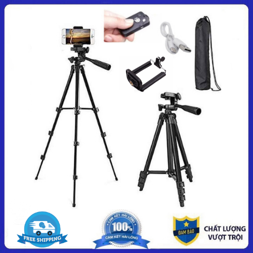 Tripod 3388 có Bluetooth Remote, cao 140 cm - Tripod điện thoại, tripod máy ảnh, chân máy ảnh, Chân máy quay phim, giá đỡ điện thoại, giá đỡ kẹp điện thoại, giá đỡ điện thoại 3 chân...